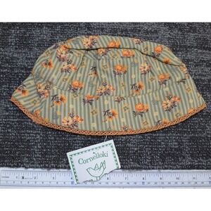 Vintage Cornelloki GIRLS S M 2 4 Striped Floral Hat Cottagecore NEW Green Orange